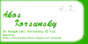 akos korsunsky business card